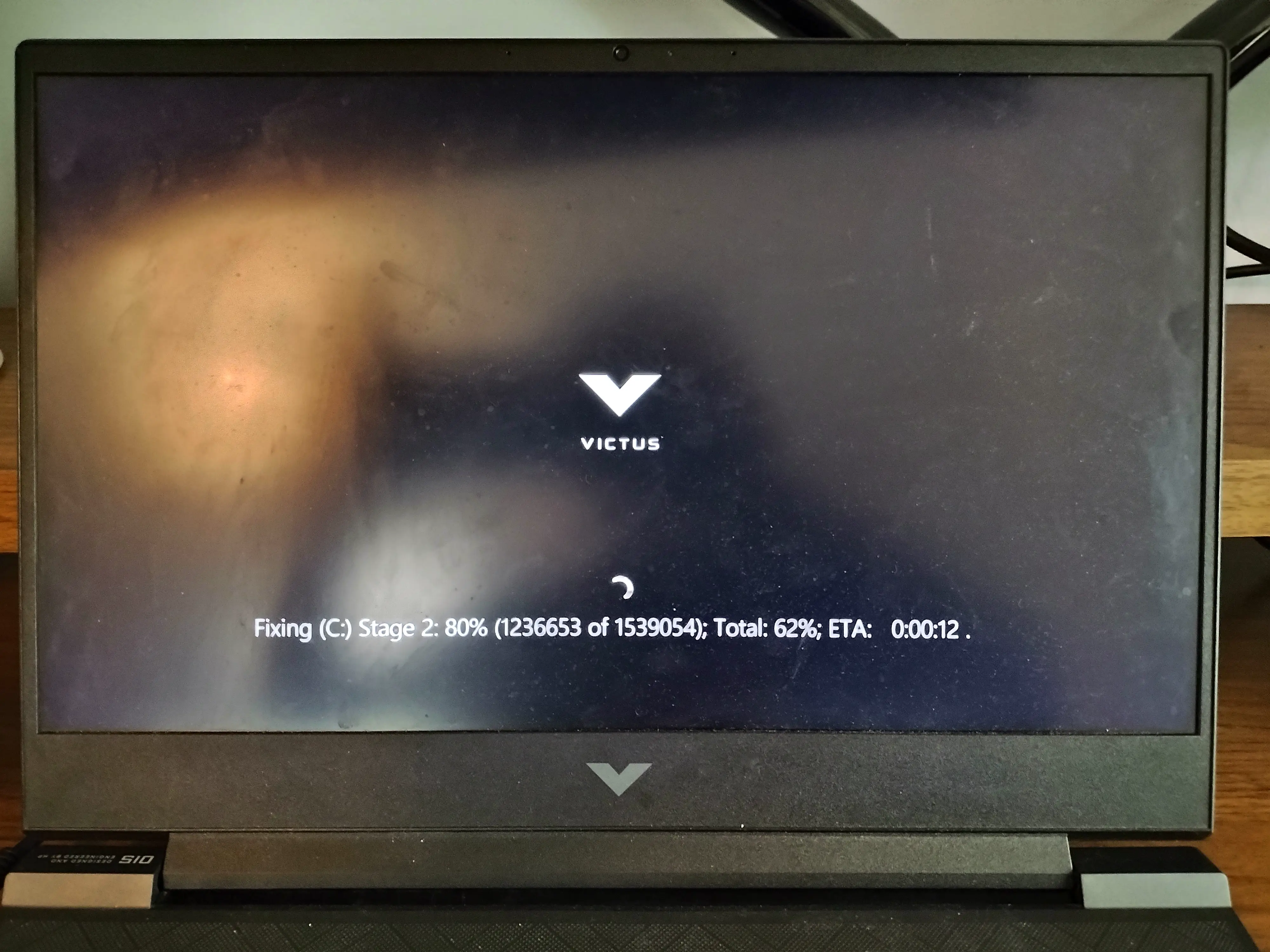 The Windows Disk Repair Utility fixing the C: drive