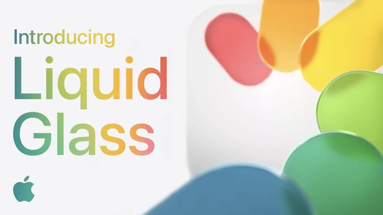 Liquid Glass promotional material with the text ‘Introducing Liquid Glass’