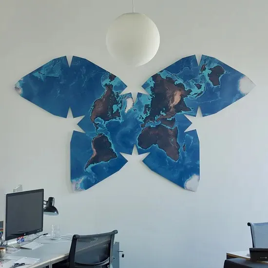 A large Waterman map on the wall of an office